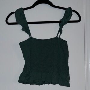 SHEIN Dark Green Ruffle Strap Camisole